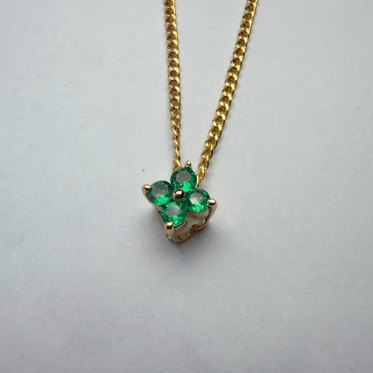 Dije diseño flor y cadena