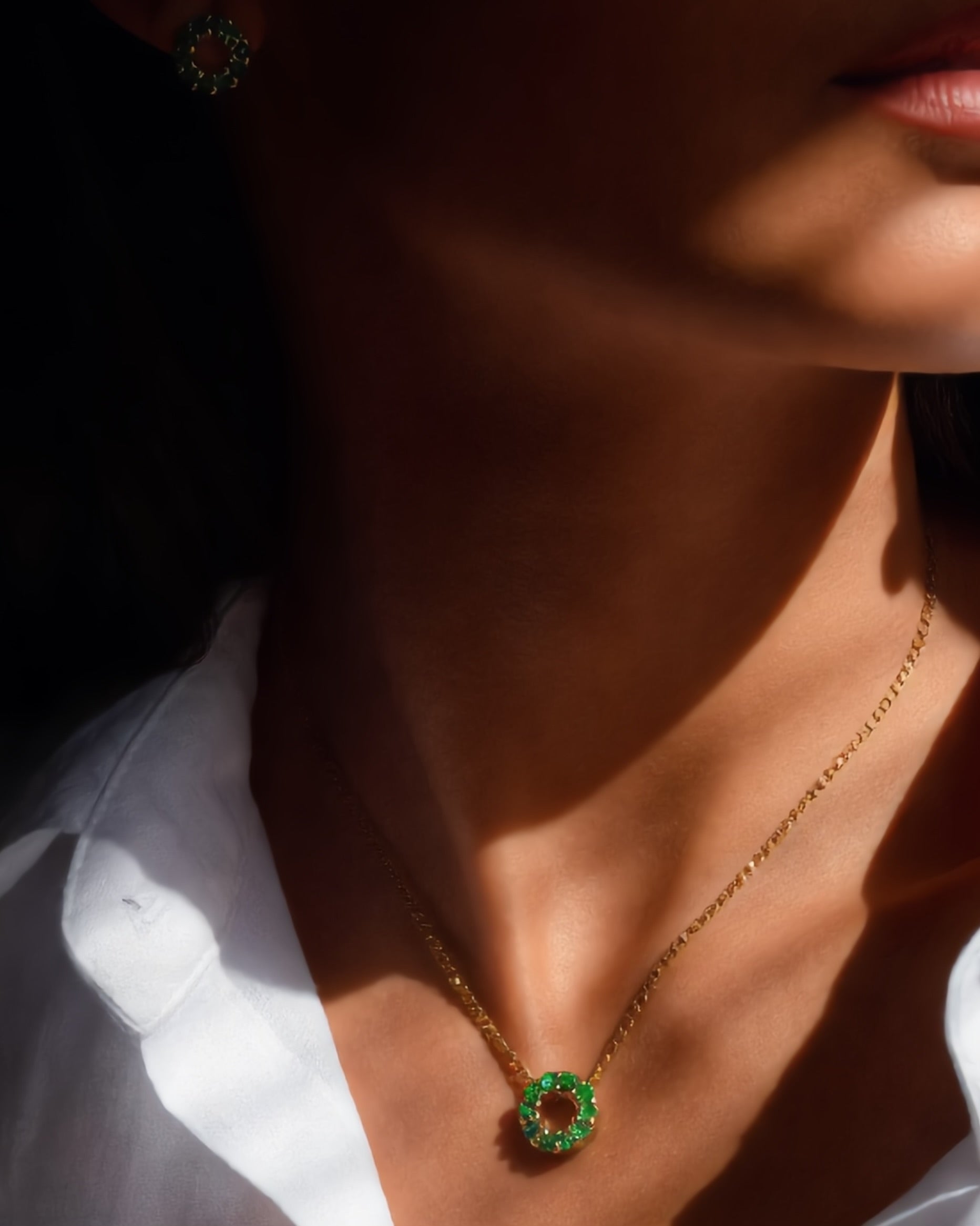 photo set halo oro 18k y esmeraldas colombianas